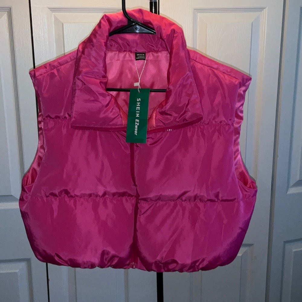 SHEIN Fuchsia Puffer Vest